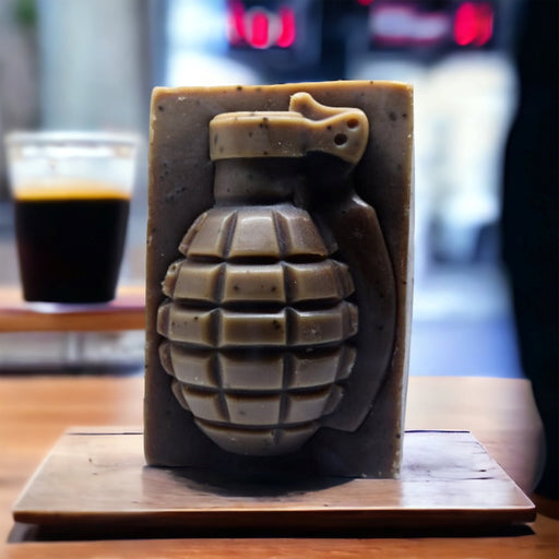 kbarsoapco Reveille Natural Coffee Grenade Soap (Coffee) Gray
