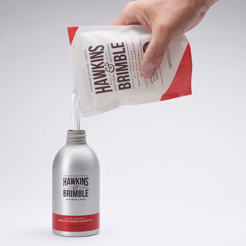 Hawkins & Brimble COM Revitalising Shampoo Refill Pouch 10.1 fl oz Hair care Light Gray