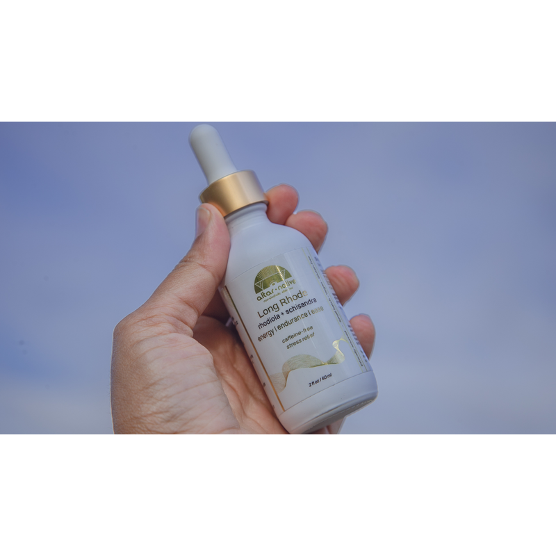 Altar Native (PRE-ORDER) Long Rhode ⟡ Rhodiola + Schisandra Adaptogen Drops Tincture Light Slate Gray Dropper,Pump