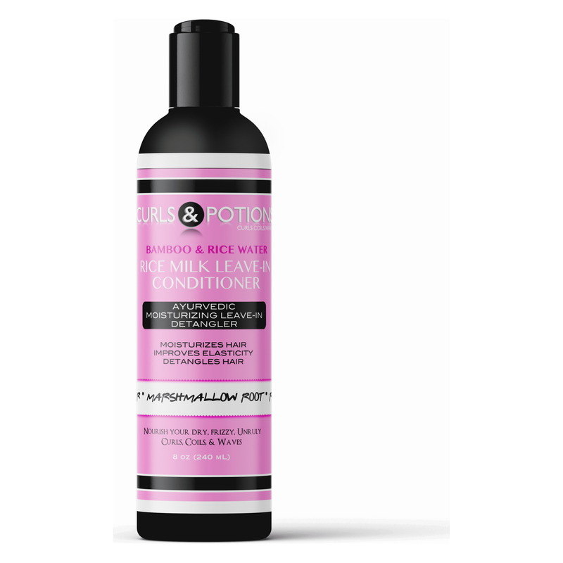 Curls & Potions Rice Milk Leave In Dark Slate Gray 8 oz Bottle/Pouch