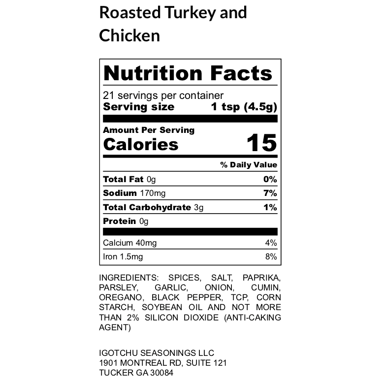Igotchu Roasted Turkey & Chicken seasoning