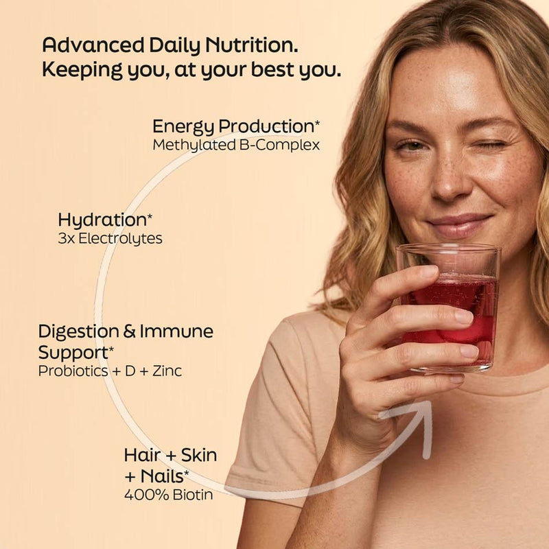 Root'd Advanced Daily Nutrition - Formulated for Her Multivitamin Peach Puff 15 Pack,30 Pack,60 Pack,90 Pack,His & Her Bundle-30 Hers + 30 His