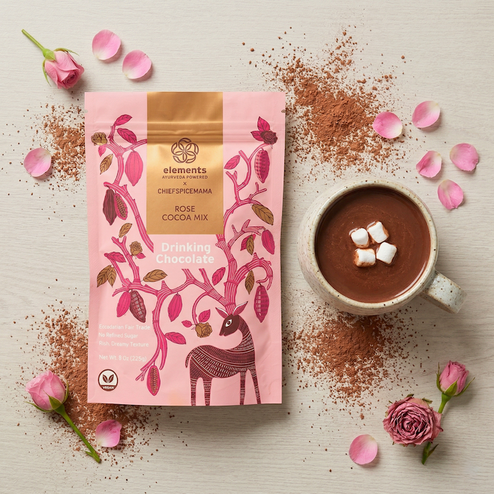 Elements Truffles Rose Hot Chocolate Hot Chocolates Light Gray 1 Bag (8 Oz),2 Bags (8 Oz)