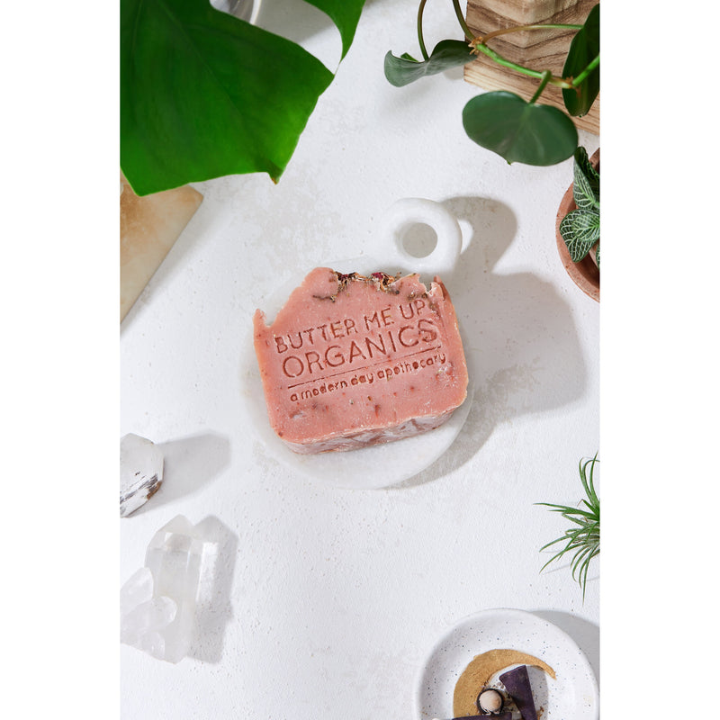 Butter Me Up Organics Rose Garden Organic Soap / Vegan Soap / Palm Free Soap, Gifts Light Gray Rose Garden Soap