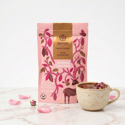 Elements Truffles Rose Hot Chocolate Hot Chocolates White Smoke 1 Bag (8 Oz),2 Bags (8 Oz)