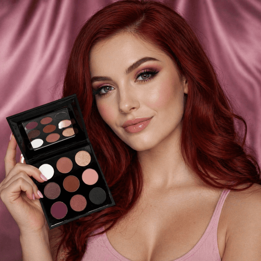Sydoni Skincare and Beauty SYDONI ROSE' EYESHADOW PALETTE | Pink & Burgundy Matte Shades with Shimmer Highlights Eyeshadow Palette Black