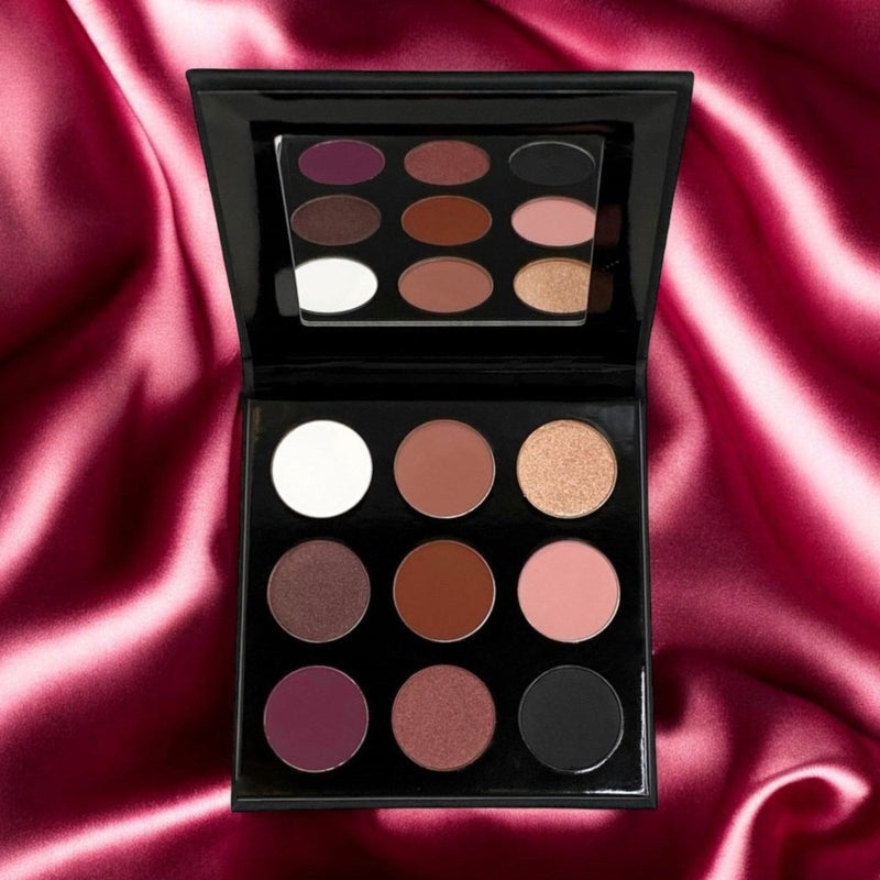 Sydoni Skincare and Beauty SYDONI ROSE' EYESHADOW PALETTE | Pink & Burgundy Matte Shades with Shimmer Highlights Eyeshadow Palette Black