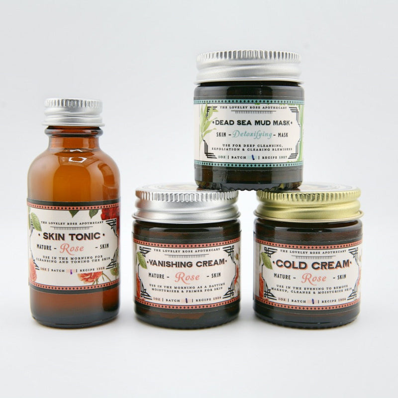 The Lovely Rose Apothecary Rose Travel Beauty Set Lavender w / Dead Sea Mud Mask - Detoxify