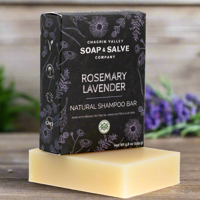 Chagrin Valley Soap & Salve Shampoo Bar: Rosemary Lavender Shampoo Bar Dark Slate Gray Full Bar 5.6 oz