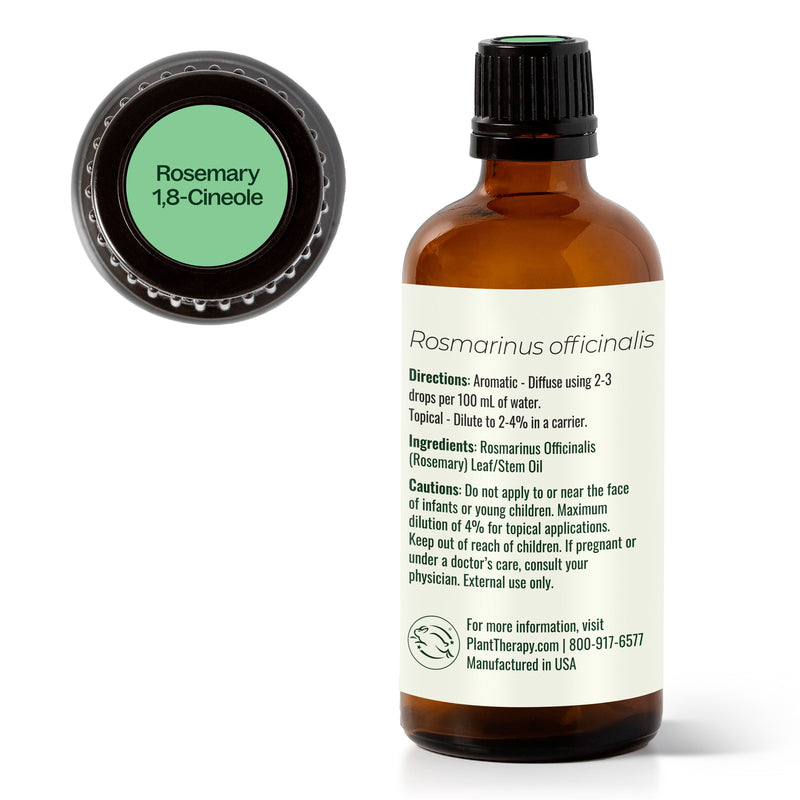 Plant Therapy Rosemary 1,8-Cineole Essential Oil Essential Oil White Smoke 10mL,30 mL,100 mL
