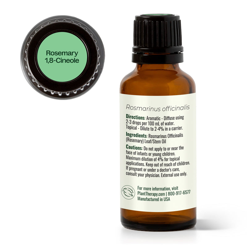 Plant Therapy Rosemary 1,8-Cineole Essential Oil Essential Oil White Smoke 10mL,30 mL,100 mL