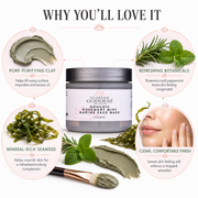 Glimmer Goddess® Organic Skin Care Organic Rosemary Mint Algae Face Mask for Acne & Rosacea Masks & Peels White Smoke