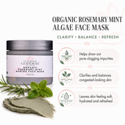 Glimmer Goddess® Organic Skin Care Organic Rosemary Mint Algae Face Mask for Acne & Rosacea Masks & Peels White Smoke
