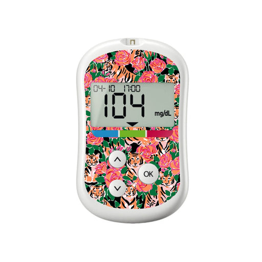 Peelz Rosey Tigers for OneTouch Verio Flex Glucometer Peelz/Stickers White Smoke