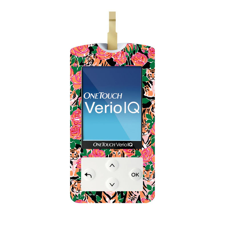 Peelz Rosey Tigers for OneTouch Verio IQ Glucometer Peelz/Stickers White Smoke