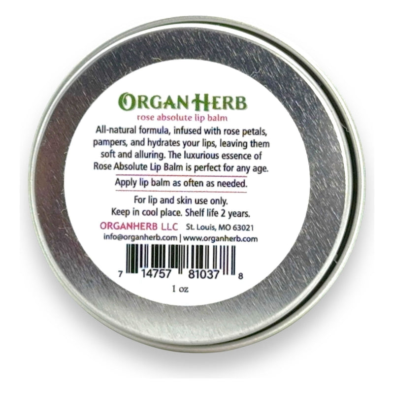 OrganHerb OrganHerb Organic Rose Absolute Lip Balm 1 oz – Luxurious Hydration with Pure Rose Essence Organic Lip Balms Light Gray