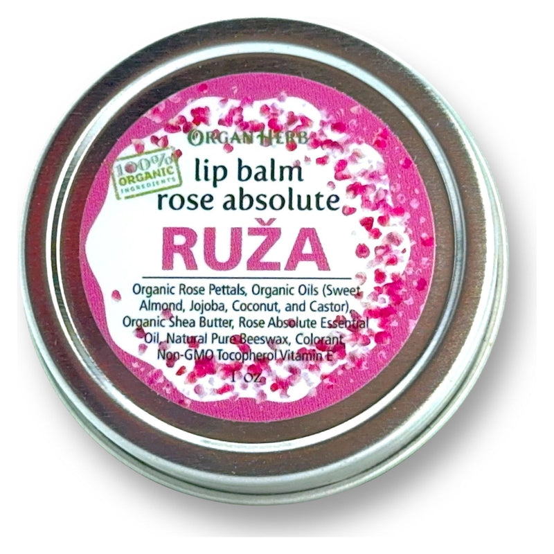 OrganHerb OrganHerb Organic Rose Absolute Lip Balm 1 oz – Luxurious Hydration with Pure Rose Essence Organic Lip Balms Light Gray