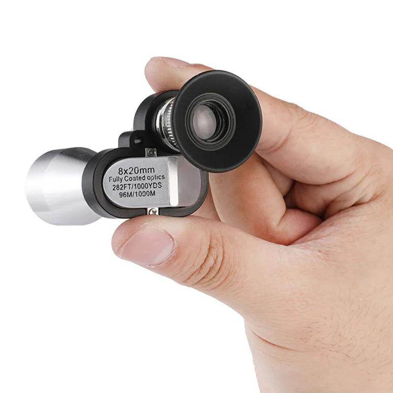 SmartPursue™ Zoom Monocular | Mini Pocket Outdoor Portable Telescope Monocular Telescope White Smoke Telescope,Telescope and bracke