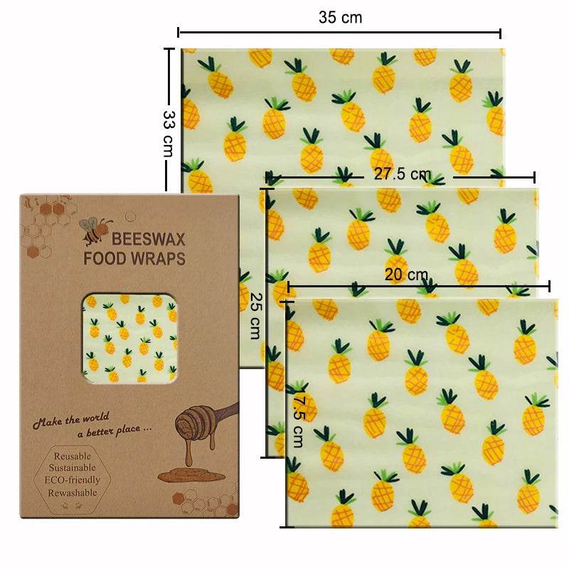 SmartPursue™ Eco-Friendly Reusable Food Wraps beeswax food wraps White Smoke 1 Set 3 sizes No.006