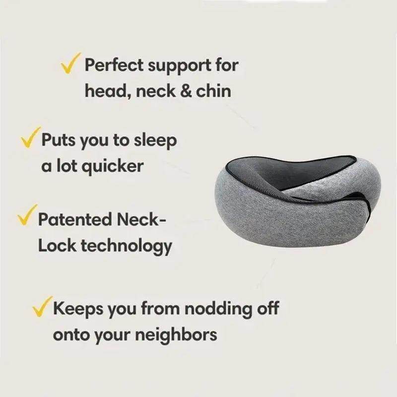 SmartPursue™ Travel neck pillow sleeping pillow Neck Pillows Antique White Light Gray,Gray,Black,Pink,Navy Blue