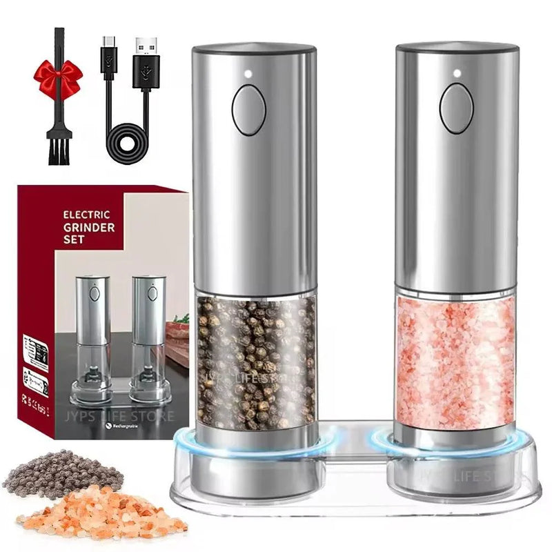 SmartPursue™ Rechargeable Electric Pepper Grinder – Adjustable Spice Mill Spice Grinders White Smoke 1Pcs Plastic shell,1pcs,set,1Set Plastic shell