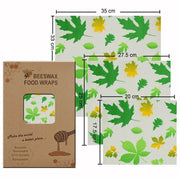 SmartPursue™ Eco-Friendly Reusable Food Wraps beeswax food wraps White Smoke 1 Set 3 sizes No.015