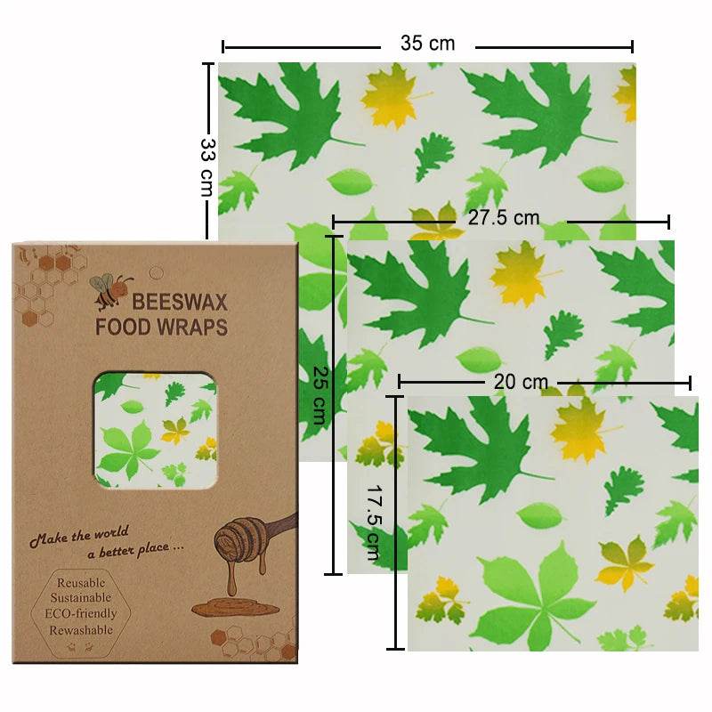 SmartPursue™ Eco-Friendly Reusable Food Wraps beeswax food wraps White Smoke 1 Set 3 sizes No.015