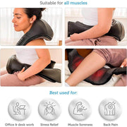 SmartPursue™ Heated Shiatsu Back and Neck Massager Massagers White Smoke Black / US Plug,Black / EU Plug,Black Gray / US Plug,Black Gray / EU Plug