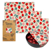 SmartPursue™ Eco-Friendly Reusable Food Wraps beeswax food wraps White Smoke 1 Set 3 sizes No.025