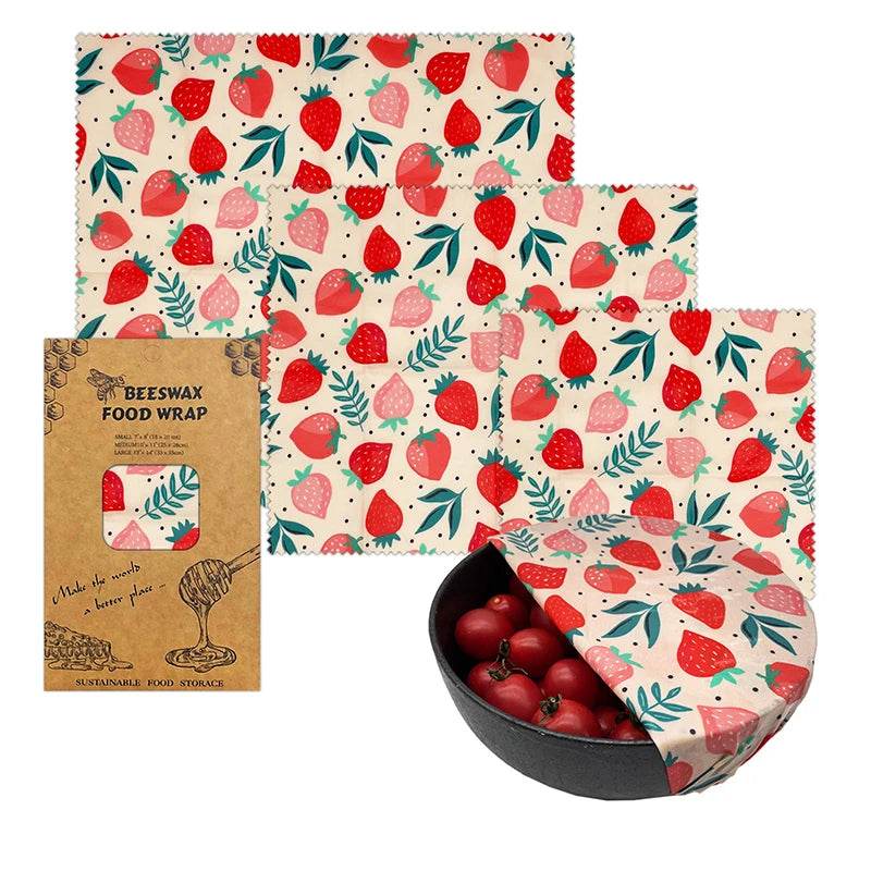 SmartPursue™ Eco-Friendly Reusable Food Wraps beeswax food wraps White Smoke 1 Set 3 sizes No.025
