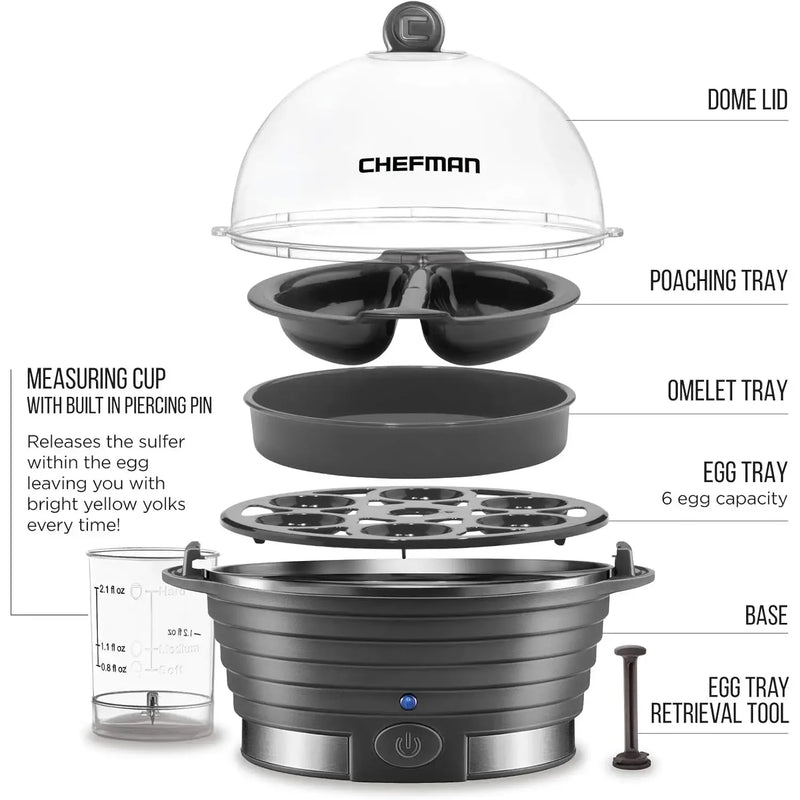 🍳 6‑Egg Rapid Electric Cooker – Steam, Poach & Boil with Ease