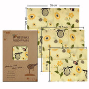 SmartPursue™ Eco-Friendly Reusable Food Wraps beeswax food wraps White Smoke 1 Set 3 sizes No.018