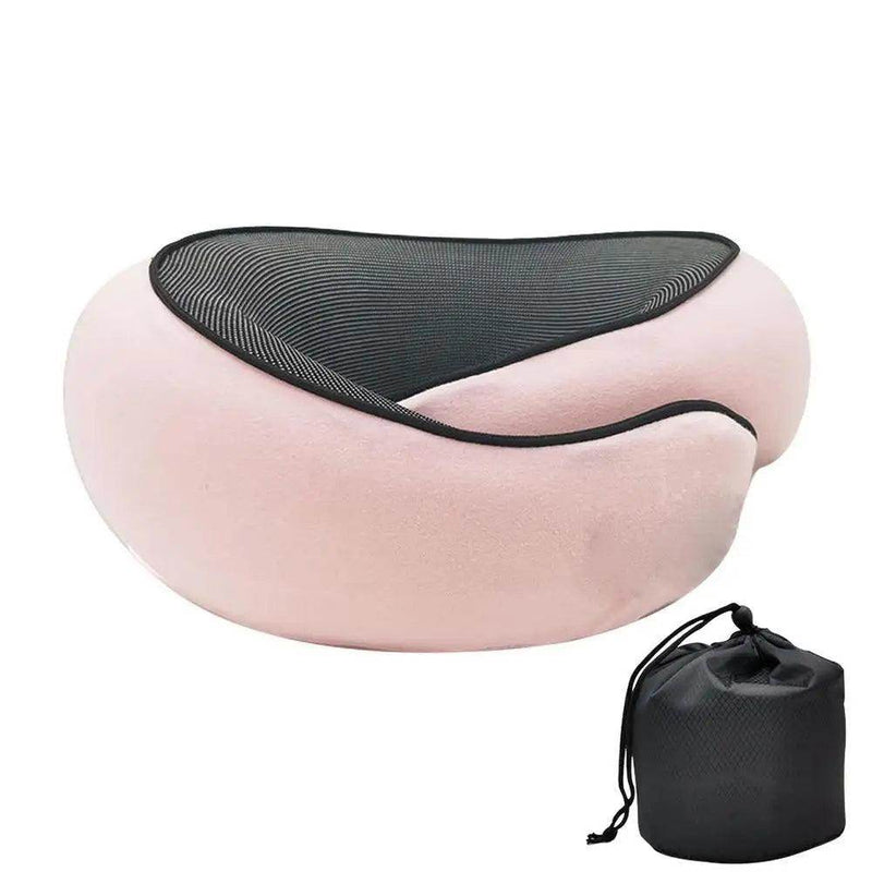 SmartPursue™ Travel neck pillow sleeping pillow Neck Pillows White Smoke Pink