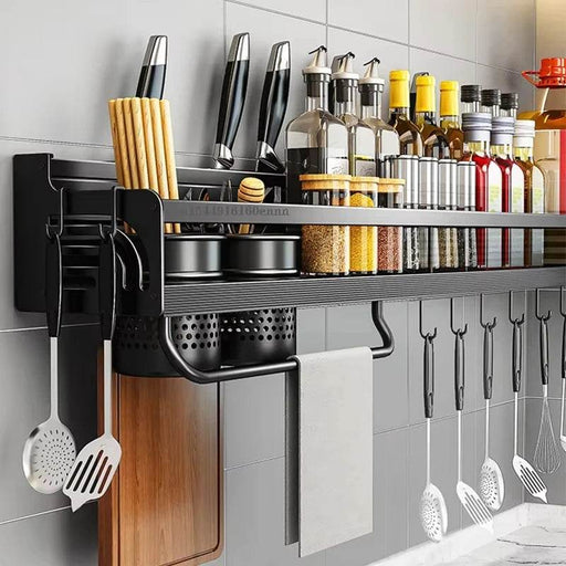 SmartPursue™ Wall-Mounted Kitchen Spice Rack Organizer spice organizer Dark Gray 30cm,40cm B,50cm B,40cm A,50cm A
