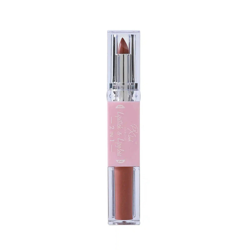 Prolux Cosmetics 2-in-1 Lipstick and Lip Gloss Combo Gray 1,2,3,4,5,6