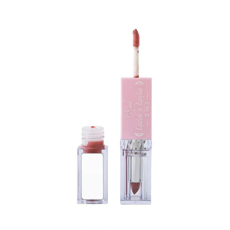 Prolux Cosmetics 2-in-1 Lipstick and Lip Gloss Combo White Smoke 1,2,3,4,5,6