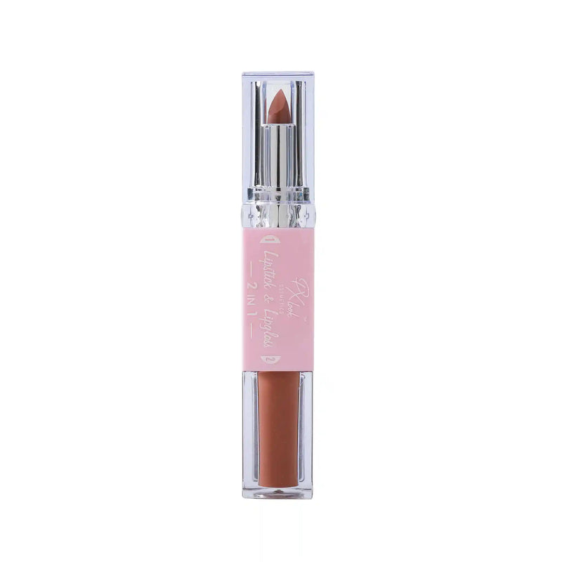 Prolux Cosmetics 2-in-1 Lipstick and Lip Gloss Combo Gray 1,2,3,4,5,6