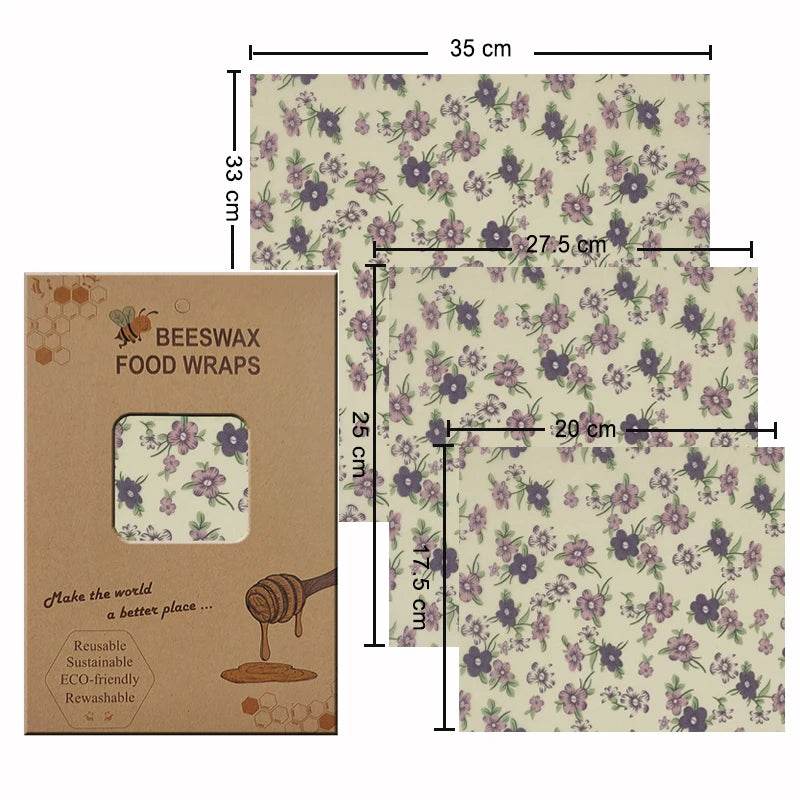 SmartPursue™ Eco-Friendly Reusable Food Wraps beeswax food wraps White Smoke 1 Set 3 sizes No.021