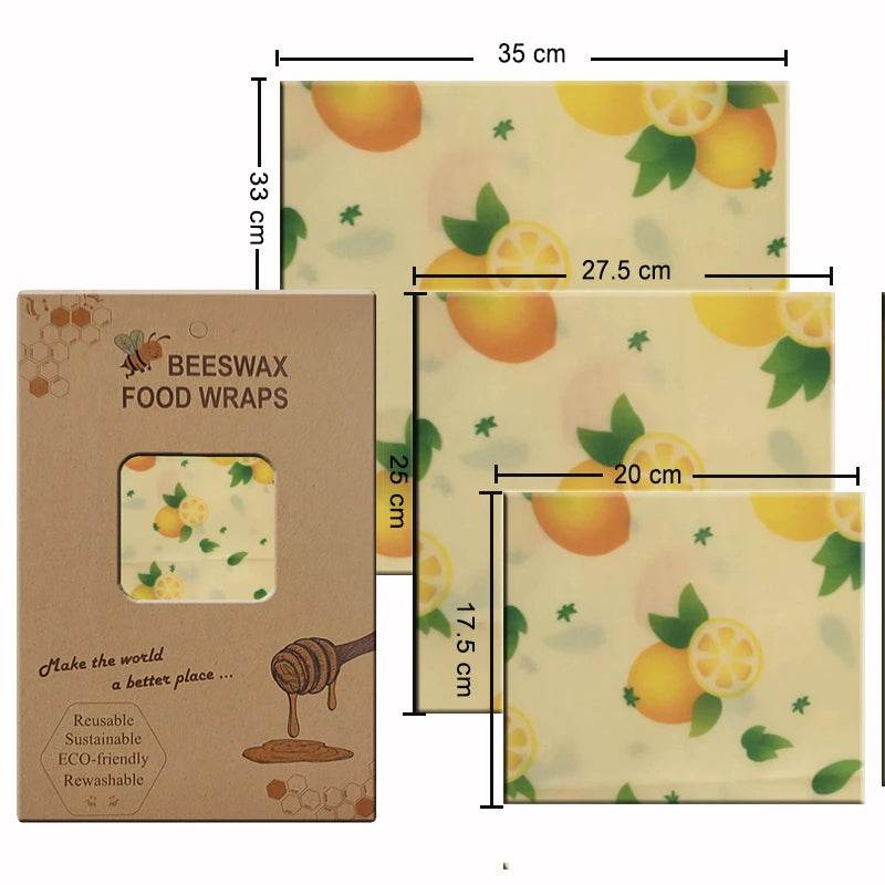 SmartPursue™ Eco-Friendly Reusable Food Wraps beeswax food wraps White Smoke 1 Set 3 sizes No.009