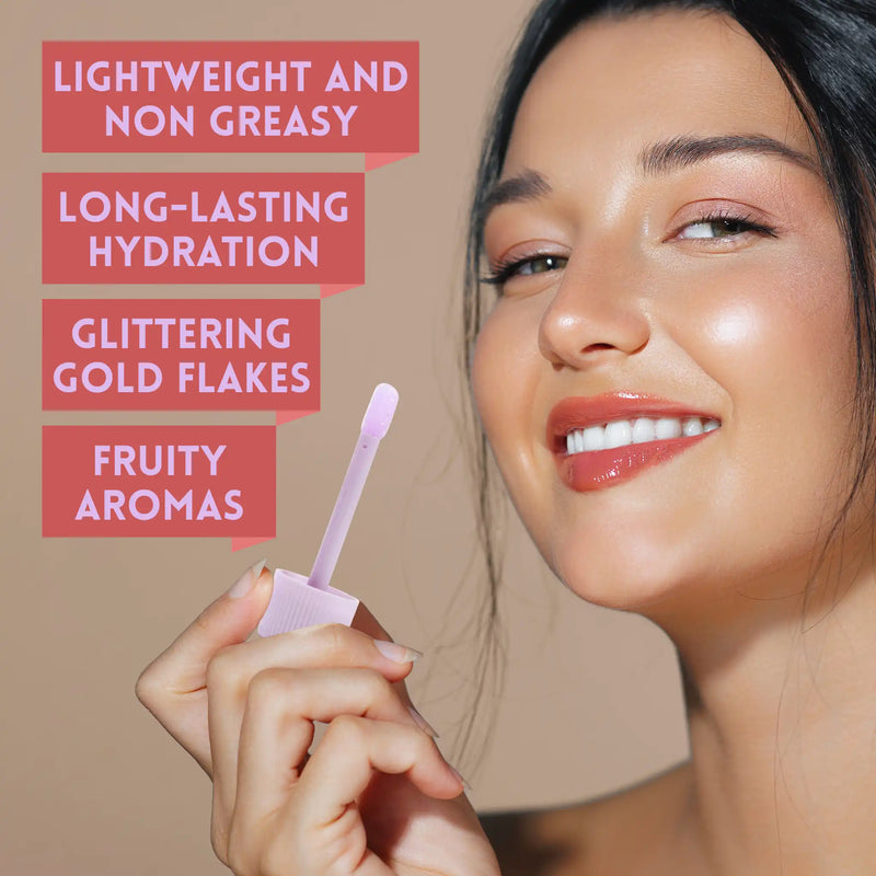Prolux Cosmetics Scented Fruity Lip Oil lip oil Rosy Brown LEMON,MINT,GRAPE,STRAWBERRY