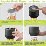 SmartPursue™ Vacuum Sealing Machine Mason Jar Vacuum Sealer Electric Vacuum Sealing Machine Kit Light Gray Black,White