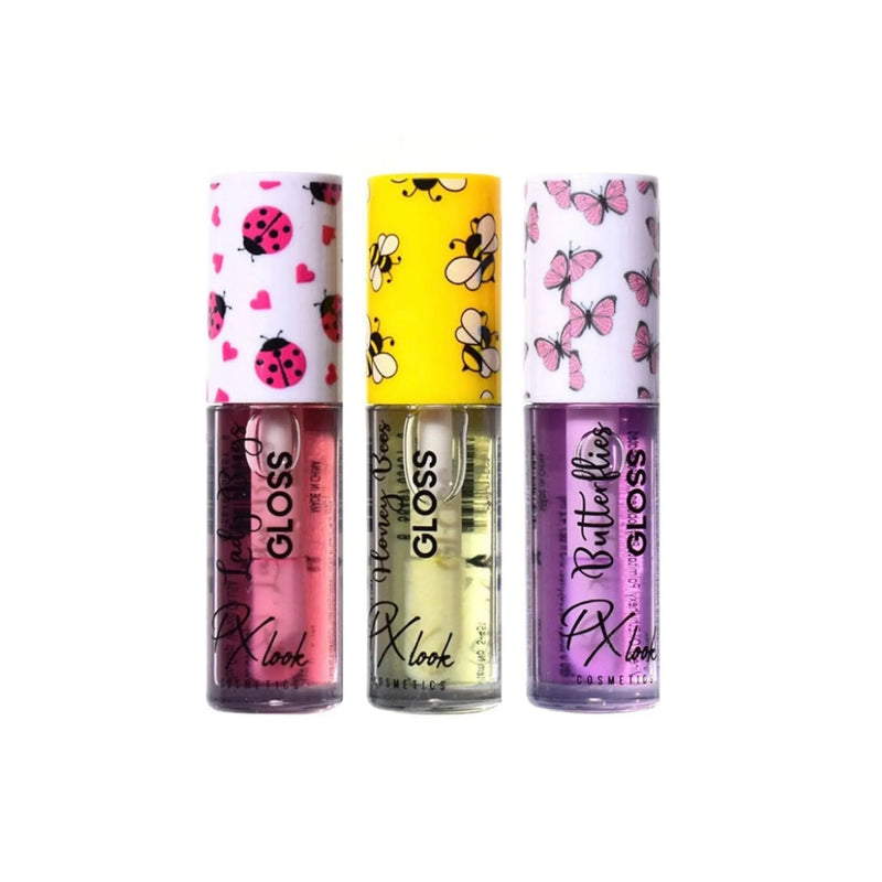 Prolux Cosmetics Cute Lip Gloss Lip Gloss White Smoke Yellow-Honey Bees,Pink-Lady Bugs,Purple-Butterflies
