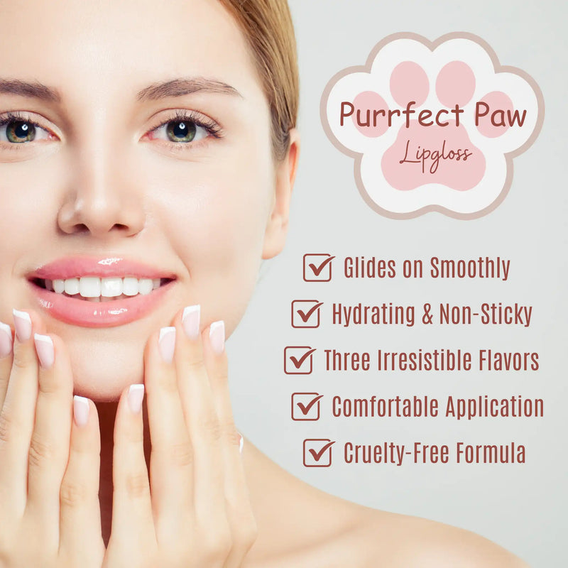 Prolux Cosmetics Purrfect Paw Best Lipgloss Lip Gloss Light Gray peach - orange,cherry - pink,bubblegum - blue