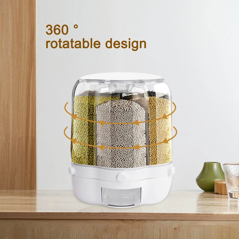 SmartPursue™ 6-Grid Rotating Food Dispenser Food Dispensers Lavender White
