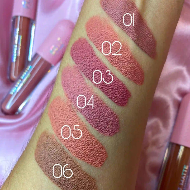 Prolux Cosmetics Velvet Matte Liquid Lipstick Lip Stick Saddle Brown 01,02,03,04,05,06