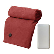 SmartPursue™ USB Electric Heated CozyGlow Heated Wrap Wearable Heated Blanket White Smoke Red and Power Bank / 150x80cm