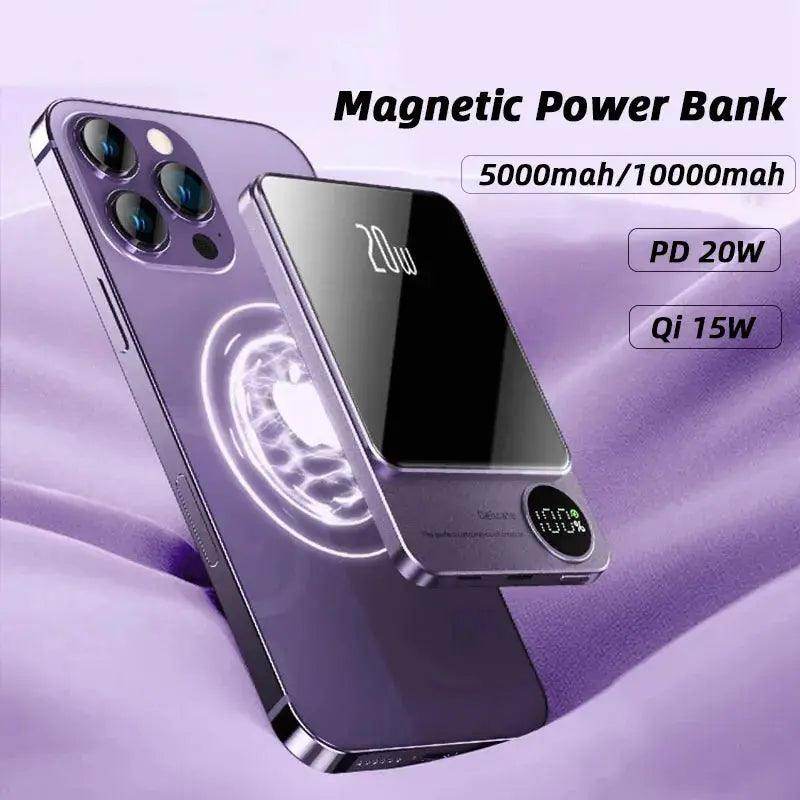 SmartPursue™ PowerHub ChargeMate wireless charger MagSafe Power Bank for iphone wireless power bank Thistle Black / 5000mAh,Black / 10000mAh,Grey / 5000mAh,Grey / 10000mAh,Green / 5000mAh,Green / 10000mAh,Purple / 5000mAh,Purple / 10000mAh,Dark green / 5000mAh,Dark green / 10000mAh,White / 5000mAh,White / 10000mAh,Black Magnetic / 5000mAh,Black Magnetic / 10000
