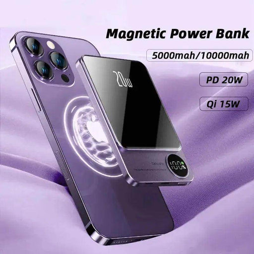 SmartPursue™ PowerHub ChargeMate wireless charger MagSafe Power Bank for iphone wireless power bank Thistle Black / 5000mAh,Black / 10000mAh,Grey / 5000mAh,Grey / 10000mAh,Green / 5000mAh,Green / 10000mAh,Purple / 5000mAh,Purple / 10000mAh,Dark green / 5000mAh,Dark green / 10000mAh,White / 5000mAh,White / 10000mAh,Black Magnetic / 5000mAh,Black Magnetic / 10000