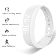SmartPursue™ LED Digital Smart Bracelet Vibrating Alarm Clock Waterproof Clock Smart bracelet White Smoke LST5C-W