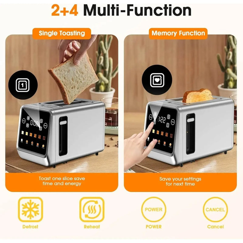 SmartPursue™ Stainless Steel Smart Digital Toaster Toaster White Smoke
